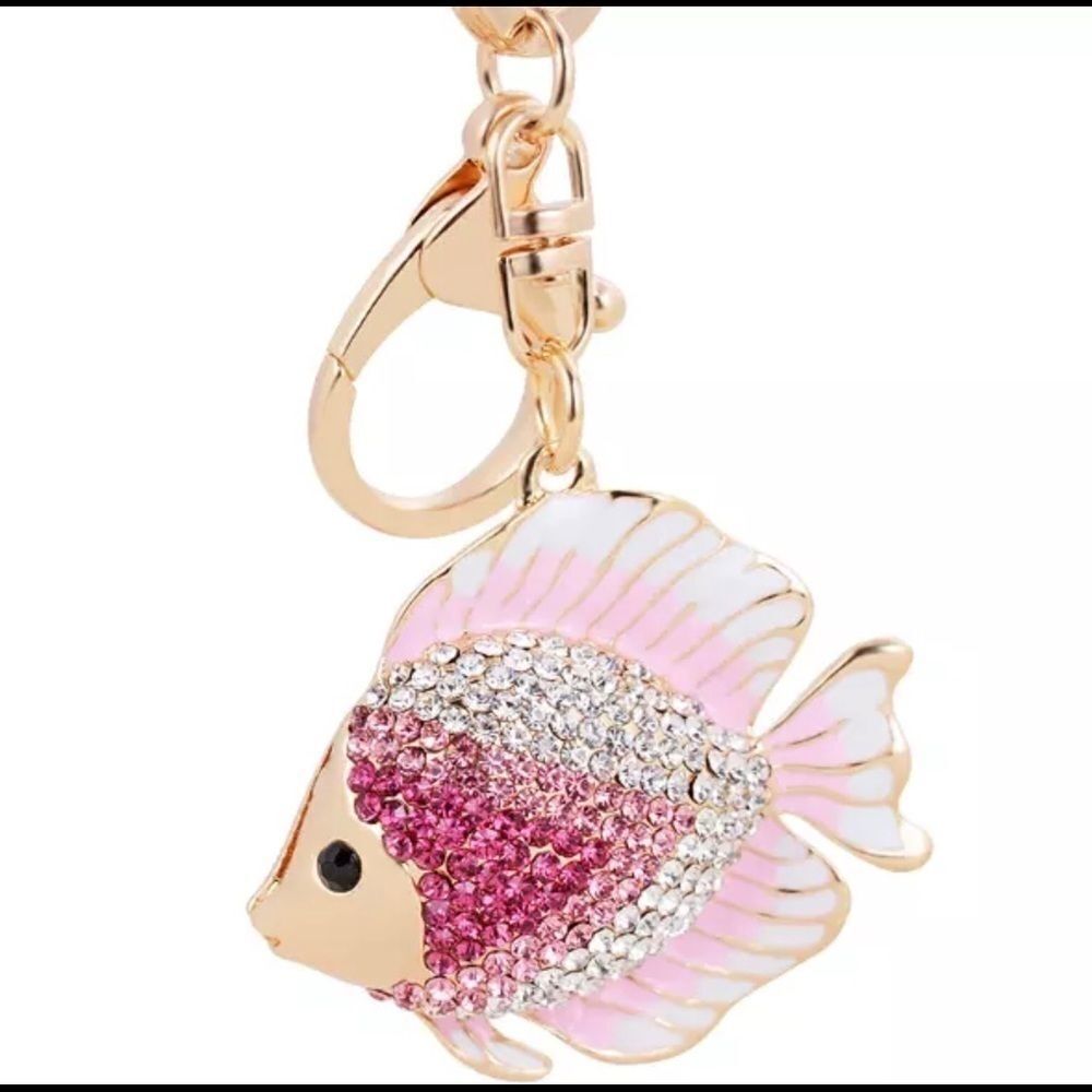 COPY - ANGELFISH PINK CRYSTAL KEYRING‎